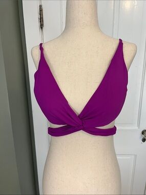 BECCA Twist Front swim top in Magenta